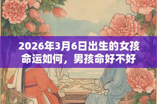 2026年3月6日出生的女孩命运如何,男孩命好不好 2026年3月6日出生的女孩命运如何,男孩命好不好