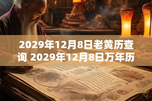 2029年12月8日老黄历查询 2029年12月8日万年历黄道吉日