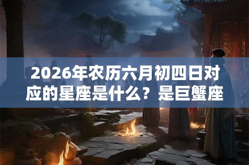 2026年农历六月初四日对应的星座是什么？是巨蟹座吗