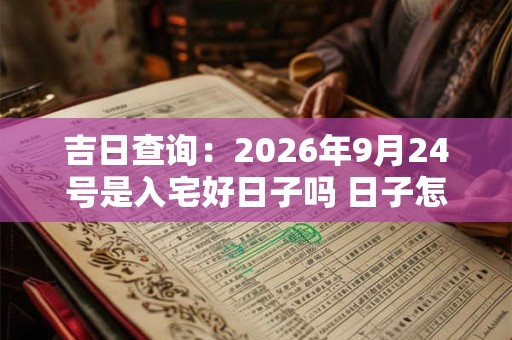 吉日查询：2026年9月24号是入宅好日子吗 日子怎么样
