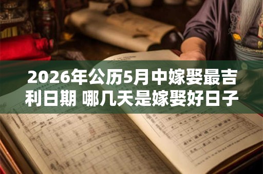 2026年公历5月中嫁娶最吉利日期 哪几天是嫁娶好日子