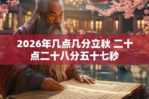 2026年几点几分立秋 二十点二十八分五十七秒