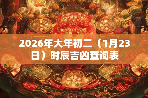 2026年大年初二（1月23日）时辰吉凶查询表