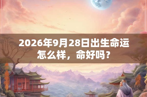 2026年9月28日出生命运怎么样，命好吗？