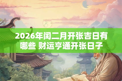 2026年闰二月开张吉日有哪些 财运亨通开张日子