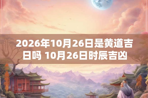 2026年10月26日是黄道吉日吗 10月26日时辰吉凶