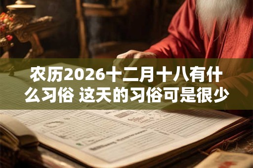 农历2026十二月十八有什么习俗 这天的习俗可是很少见的