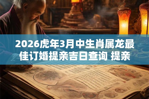 2026虎年3月中生肖属龙最佳订婚提亲吉日查询 提亲订亲讲究