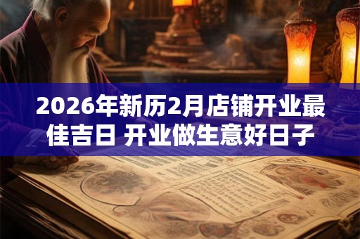 2026年新历2月店铺开业最佳吉日 开业做生意好日子