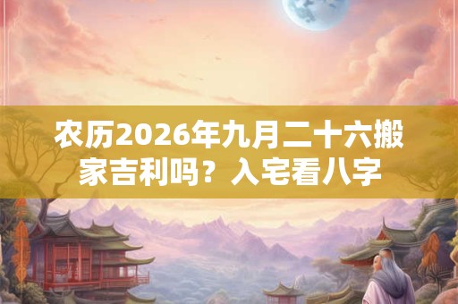 农历2026年九月二十六搬家吉利吗？入宅看八字