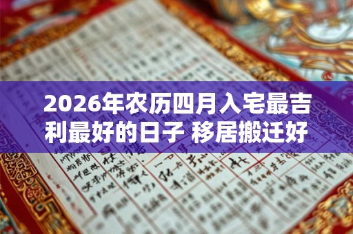 2026年农历四月入宅最吉利最好的日子 移居搬迁好日子