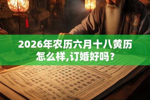 2026年农历六月十八黄历怎么样,订婚好吗？