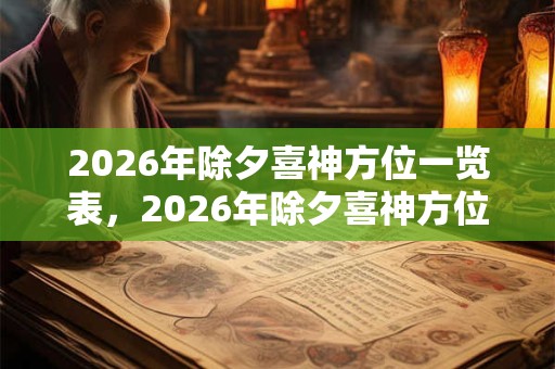 2026年除夕喜神方位一览表,2026年除夕喜神方位时辰变化 2026年除夕喜神方位一览表,2026年除夕喜神方位时辰变化