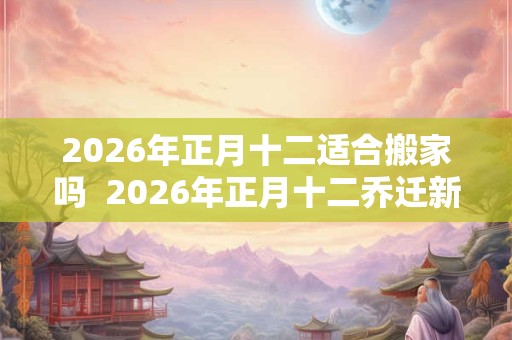 2026年正月十二适合搬家吗 2026年正月十二乔迁新居好吗 2026年正月十二适合搬家吗 2026年正月十二乔迁新居好吗