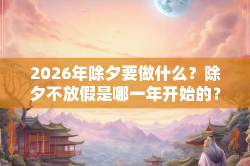 2026年除夕要做什么?除夕不放假是哪一年开始的? 2026年除夕要做什么?除夕不放假是哪一年开始的?