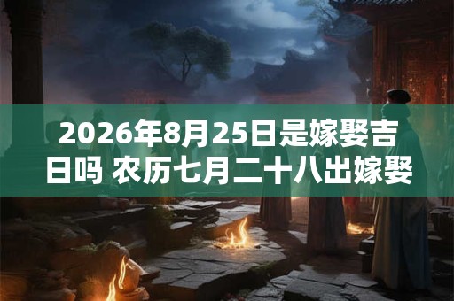2026年8月25日是嫁娶吉日吗 农历七月二十八出嫁娶妻如何 2026年8月25日是嫁娶吉日吗 农历七月二十八出嫁娶妻如何