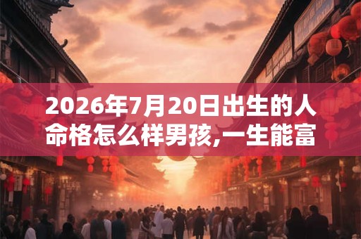 2026年7月20日出生的人命格怎么样男孩,一生能富贵吗 2026年7月20日出生的人命格怎么样男孩,一生能富贵吗