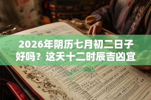 2026年阴历七月初二日子好吗？这天十二时辰吉凶宜忌一览表