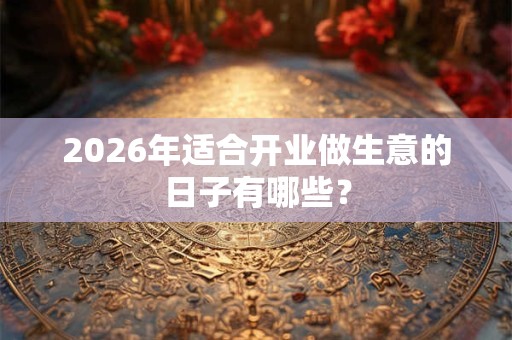 2026年适合开业做生意的日子有哪些？