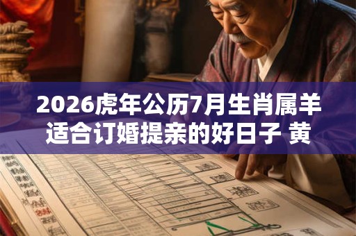 2026虎年公历7月生肖属羊适合订婚提亲的好日子 黄道吉日一览表
