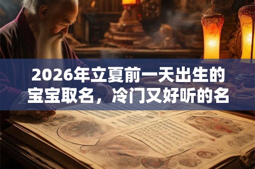 2026年立夏前一天出生的宝宝取名，冷门又好听的名字