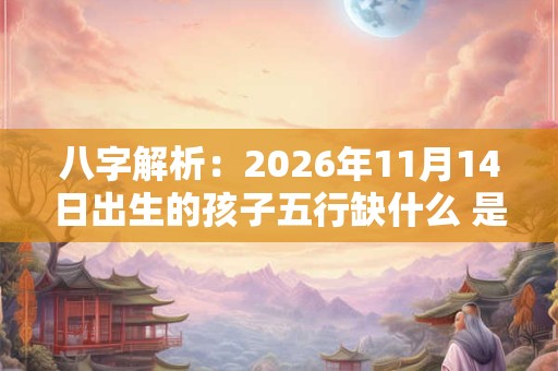 八字解析：2026年11月14日出生的孩子五行缺什么 是什么命