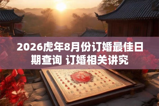 2026虎年8月份订婚最佳日期查询 订婚相关讲究