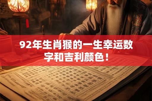 92年生肖猴的一生幸运数字和吉利颜色！