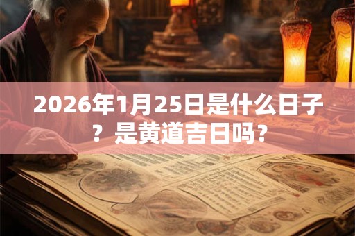 2026年1月25日是什么日子？是黄道吉日吗？