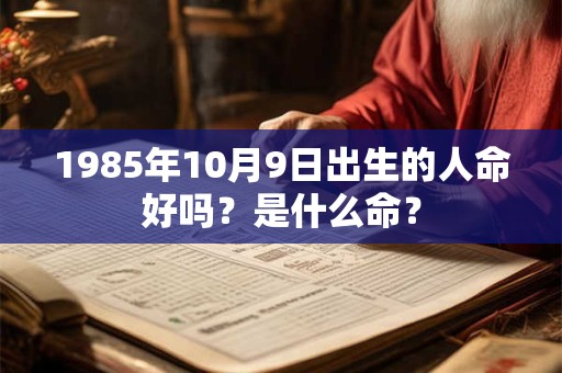 1985年10月9日出生的人命好吗？是什么命？