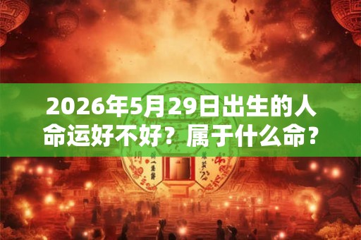 2026年5月29日出生的人命运好不好？属于什么命？