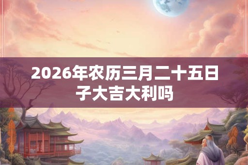 2026年农历三月二十五日子大吉大利吗