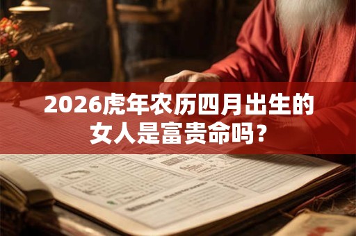 2026虎年农历四月出生的女人是富贵命吗？
