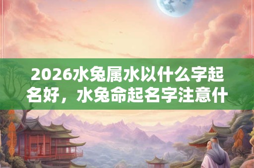 2026水兔属水以什么字起名好,水兔命起名字注意什么? 2026水兔属水以什么字起名好,水兔命起名字注意什么?