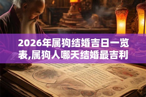 2026年属狗结婚吉日一览表,属狗人哪天结婚最吉利？
