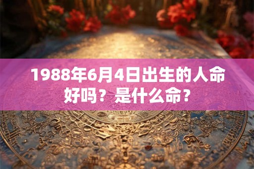 1988年6月4日出生的人命好吗？是什么命？