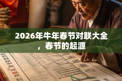 2026年牛年春节对联大全，春节的起源