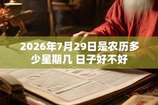 2026年7月29日是农历多少星期几 日子好不好