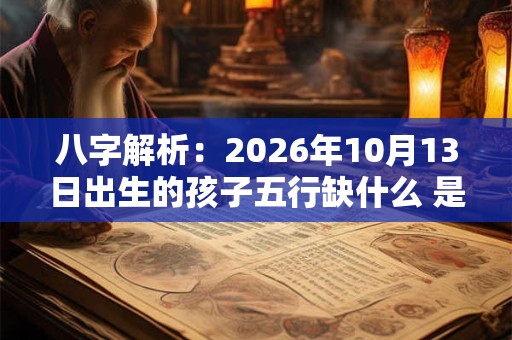 八字解析：2026年10月13日出生的孩子五行缺什么 是什么命