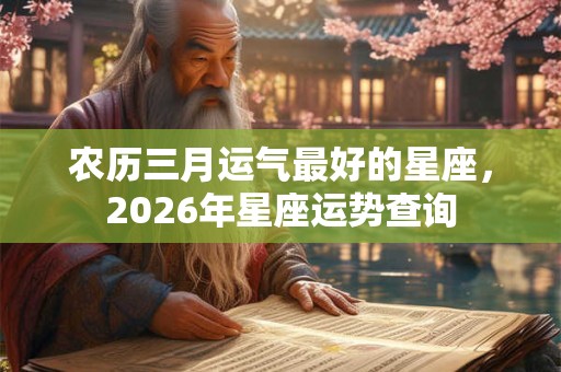 农历三月运气最好的星座，2026年星座运势查询