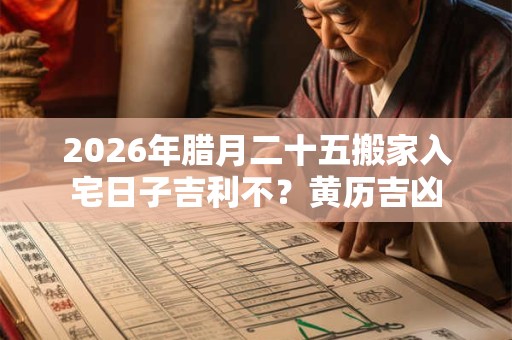 2026年腊月二十五搬家入宅日子吉利不？黄历吉凶