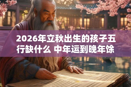 2026年立秋出生的孩子五行缺什么 中年运到晚年馀庆