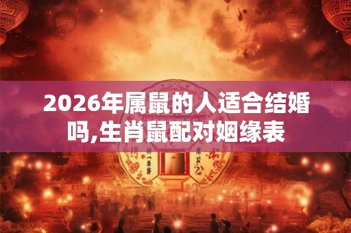 2026年属鼠的人适合结婚吗,生肖鼠配对姻缘表