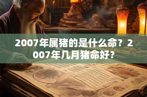 2007年属猪的是什么命？2007年几月猪命好？