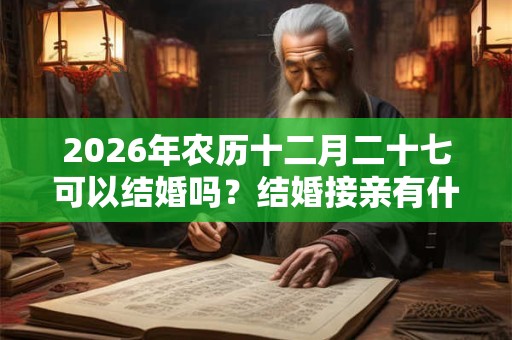 2026年农历十二月二十七可以结婚吗？结婚接亲有什么讲究？