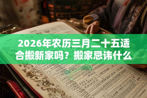 2026年农历三月二十五适合搬新家吗？搬家忌讳什么日子？