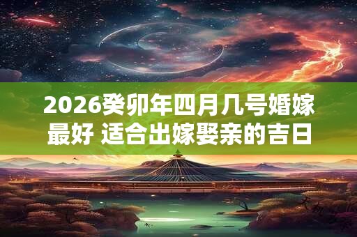 2026癸卯年四月几号婚嫁最好 适合出嫁娶亲的吉日