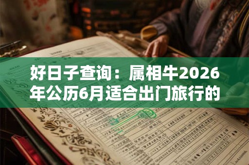 好日子查询：属相牛2026年公历6月适合出门旅行的黄道吉日