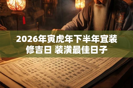 2026年寅虎年下半年宜装修吉日 装潢最佳日子