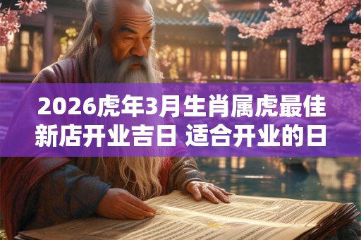2026虎年3月生肖属虎最佳新店开业吉日 适合开业的日子